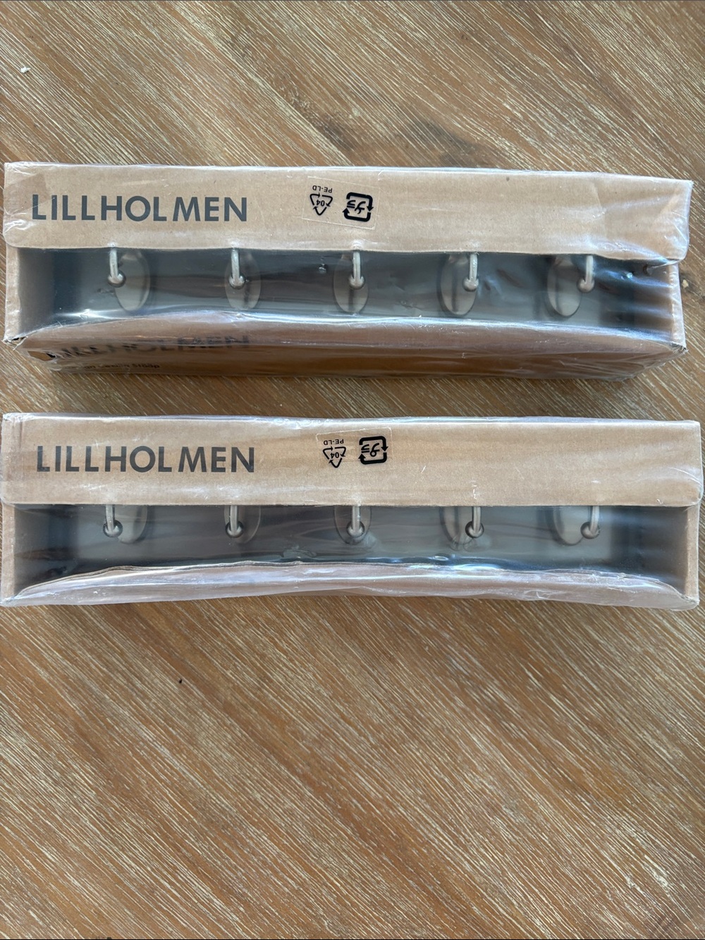 New Sealed IKEA LILLHOLMEN  Wall Hook Rail Silver (2)